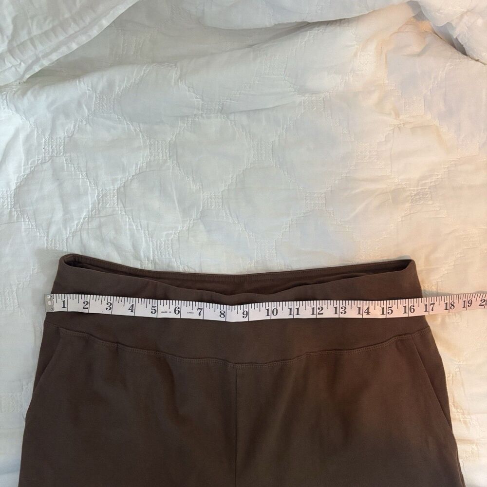 PACT Organic Cotton Wide Leg Lounge Pants XL / Brown Knit / High Rise / Comfort - Picture 6 of 9